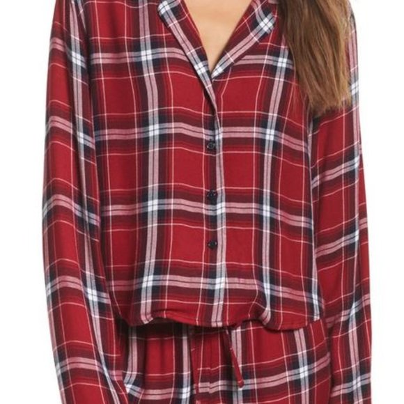 RAILS Plaid Short Pajamas In Crimson/ Navy - Picture 2 of 8